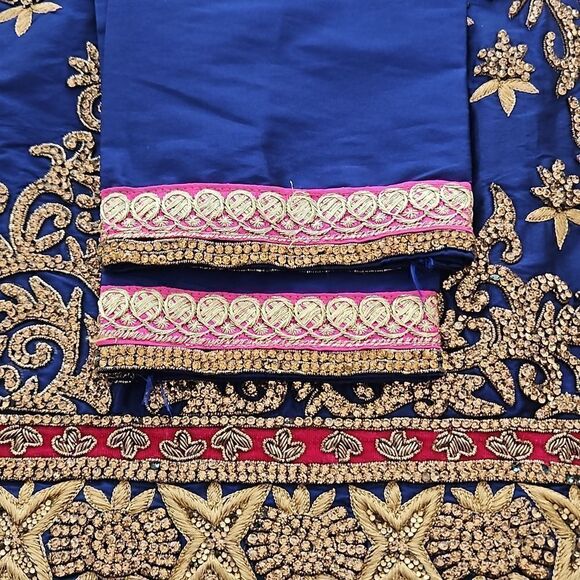 Indian Ladies Straight Kurta Dress With Long Sleeves Size Medium/Small Royal Blu - Picture 13 of 16